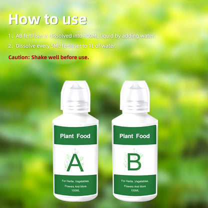 2Pcs/Box General Hydroponic Nutrient Liquid a and B Fertilizer Solution Kit for Growing Plant Flowers Food Vegetable Fruit 200ML